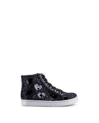 Girls' Cass Glitter High Top Zip Lace Up Sneakers - Little Kid, Big Kid