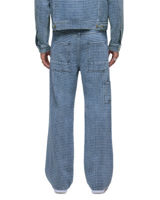 Luca Wide Leg Carpenter Jeans in Jacquard Indigo