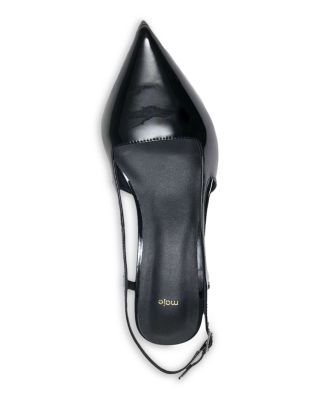 Women&#39;s Pointed Toe Patent Leather Slingback Pumps