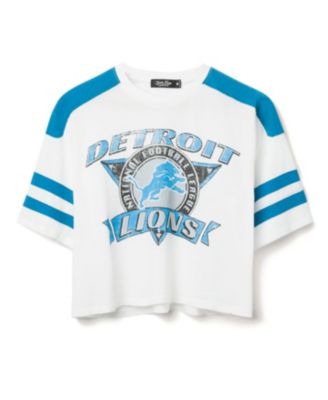  Women's NFL Detroit Lions Striped Crop Tee