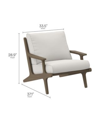  Saratoga Outdoor Patio Teak Wood Chair and Ottoman, Set of 2