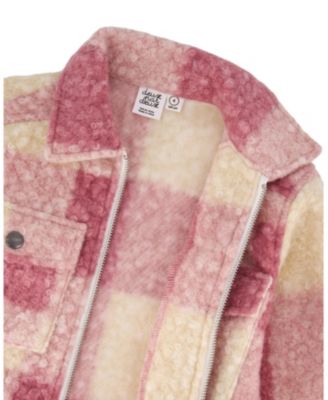 Girls' Zipped Plaid Overshirt - Little Kid