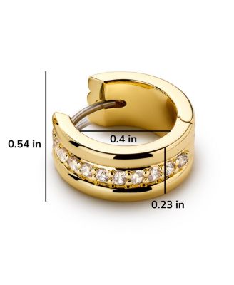 Brass and Cubic Zirconia Asher Triple Huggie Earrings