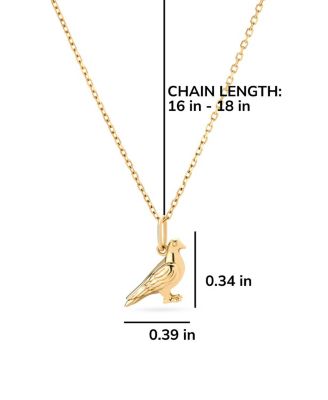  Solid Gold Pigeon Charm Necklace