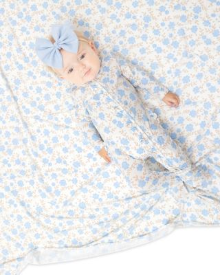 Girls' Floral Two-Way Ruffle Zipper Footie - Baby