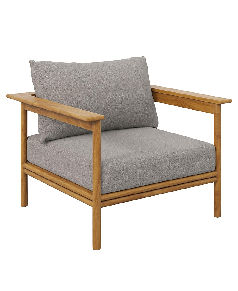 Modway Wren Outdoor Patio Teak Wood Armchair In Gray