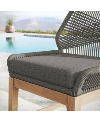 Wellspring Outdoor Patio Teak and Rope Counter Stool