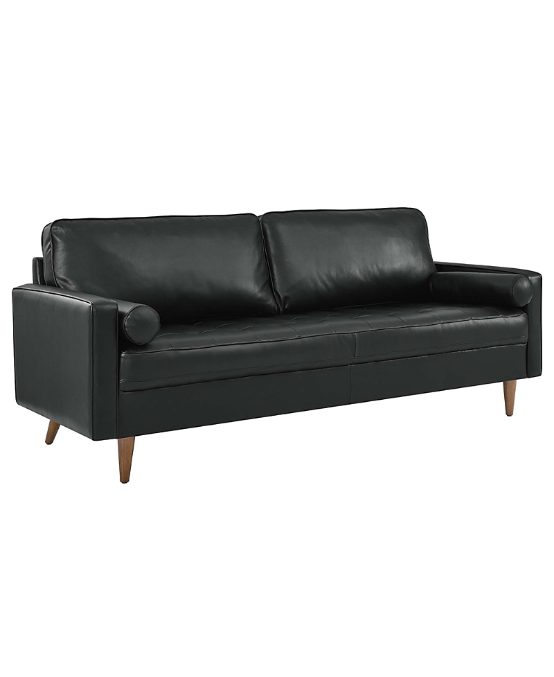 Modway Valour 81 Leather Sofa In Black