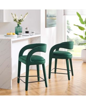 Pinnacle Performance Velvet Counter Stool Set of 2