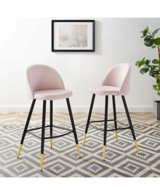 Cordial Performance Velvet Bar Stools, Set of 2