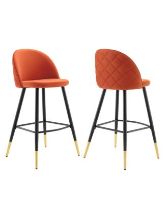 Cordial Performance Velvet Bar Stools, Set of 2