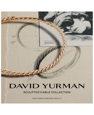 Sculpted Cable Flex Necklace in 18K Yellow Gold with Diamonds, 5mm