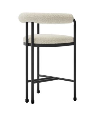 Turin Curved Back Boucle and Metal Counter Stool