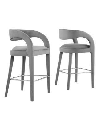 Pinnacle Performance Velvet Bar Stool, Set of 2
