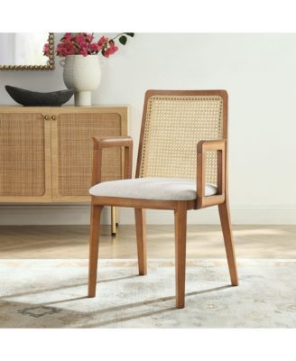 Monarch Wood and Rattan Dining Armchair