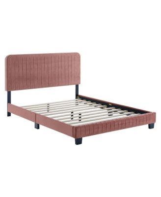 Celine Channel Tufted Performance Velvet Platform Bed