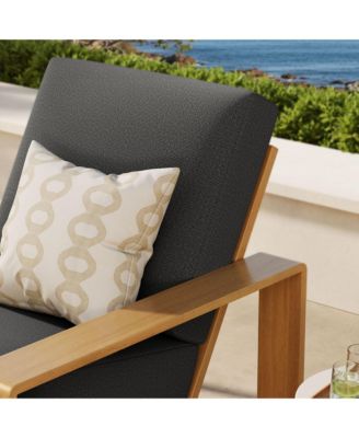 Lirienne Outdoor Patio Aluminum Faux Wood Armchair