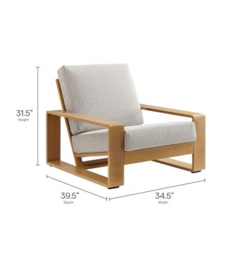 Lirienne Outdoor Patio Aluminum Faux Wood Armchair