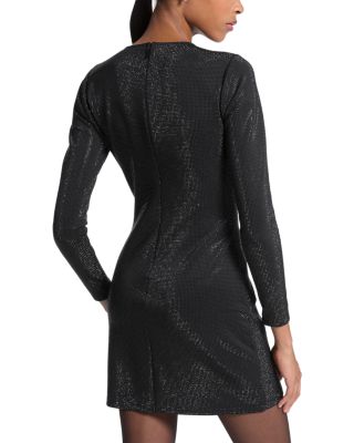 Rhinestone Long Sleeve Mini Dress