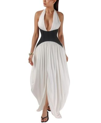 Halter Corset Maxi Dress