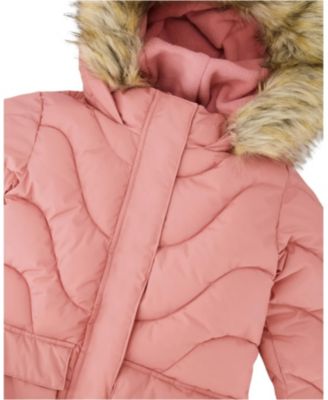 Girls' Long Wavy Quilt Puffy Winter Coat - Big Kid