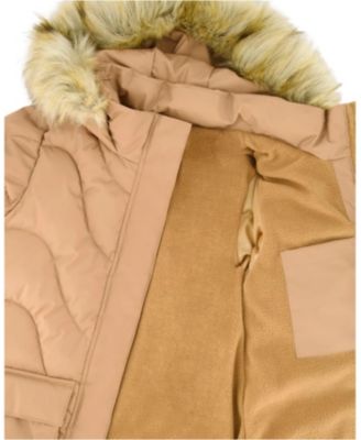 Girls' Long Wavy Quilt Puffy Winter Coat - Big Kid