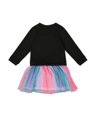 Girls' Bi-Material Dress with Mesh Skirt - Big Kid