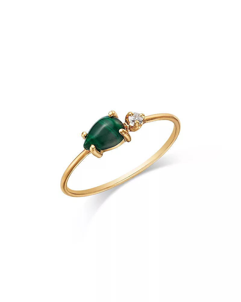 Zoe Chicco 14K Yellow Gold Malachite & Diamond Wire Ring