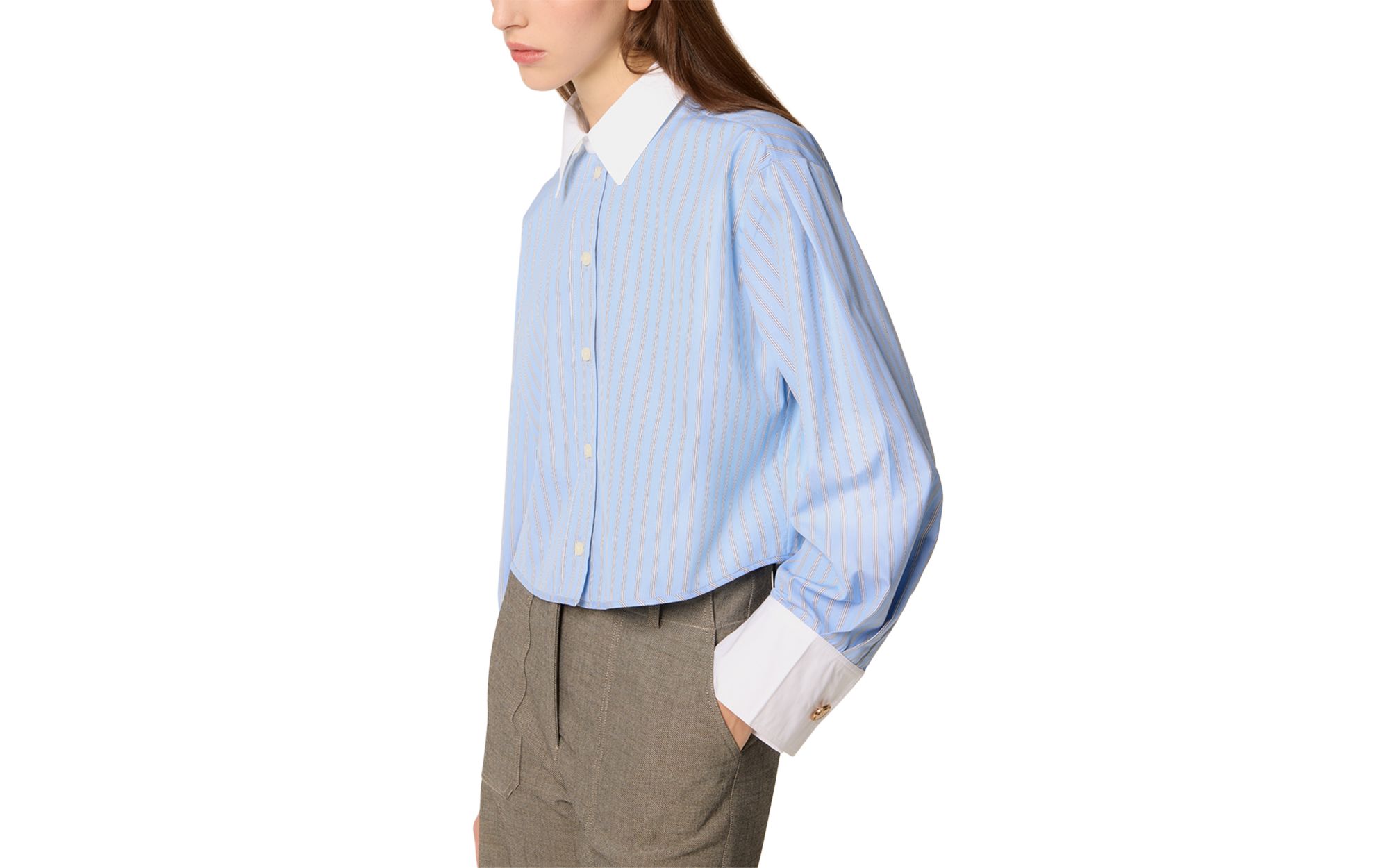 Cropped Shirt with Tie — Image 6