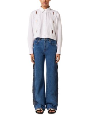 Pouja High Rise Wide Leg Jeans in Blue
