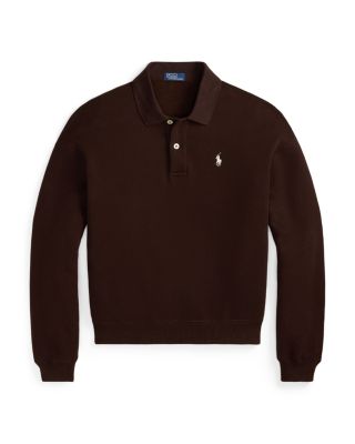 Polo Collar Fleece Pullover Sweatshirt