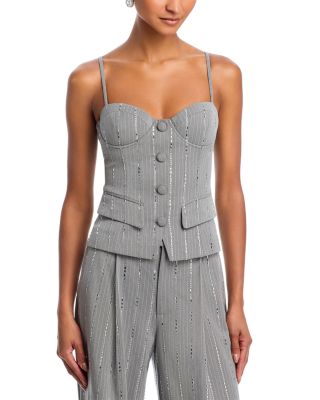 Crystal Pinstripe Pants, Bustier Top &amp; Blazer  - Exclusive