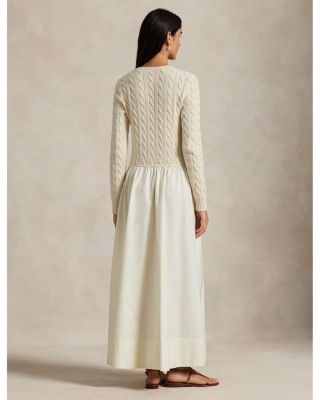 Cable Knit Poplin Dress