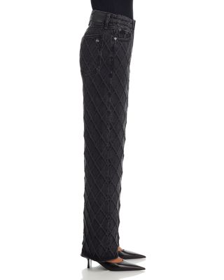 Logan High Rise Wide Leg Jeans in Quited Black