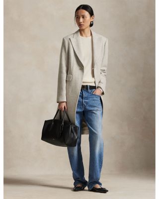 Wool Blend Herringbone Coat