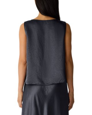 Satin Ballet Neck Shell Top