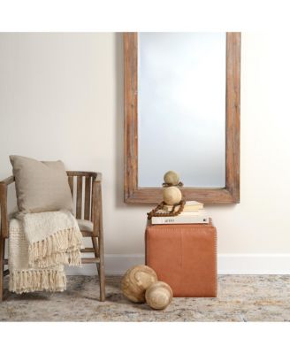 Buff Leather Ottoman