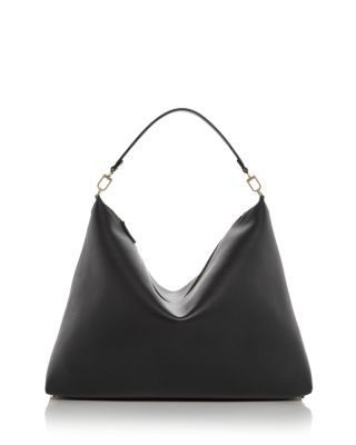 Bevel Grained Leather Shoulder Bag