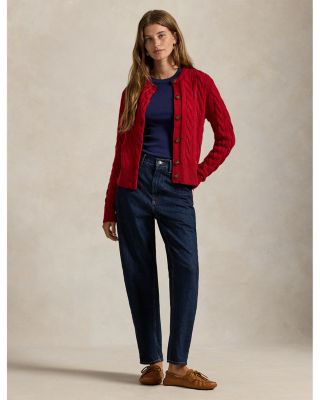 Cable Knit Wool Cashmere Cardigan