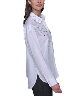 Embellished Poplin Blouse