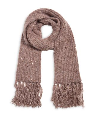 Sequined Rib Knit Scarf