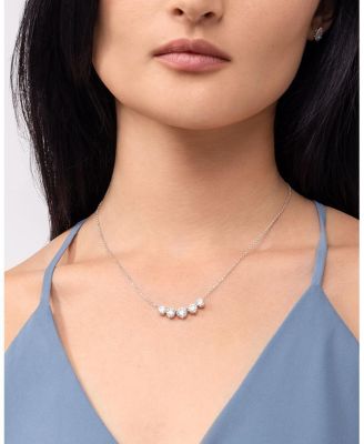  Arc Necklace in 14K White Gold, 3.5ctw Brilliant Round Lab Grown Diamonds