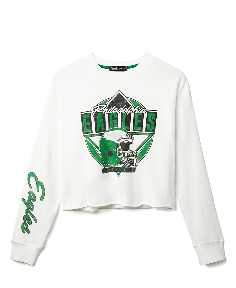 Junk Food Clothing Women's Nfl Philadelphia Eagles Helmet Crop Fleece