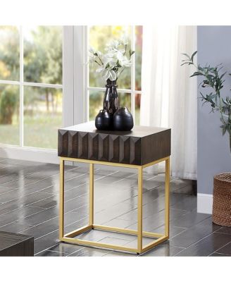 Lamon 19-inch Metal Frame 1-Drawer Side Table