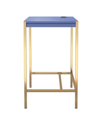 Cuyler Steel Base Writing Desk with USBs and Outlets