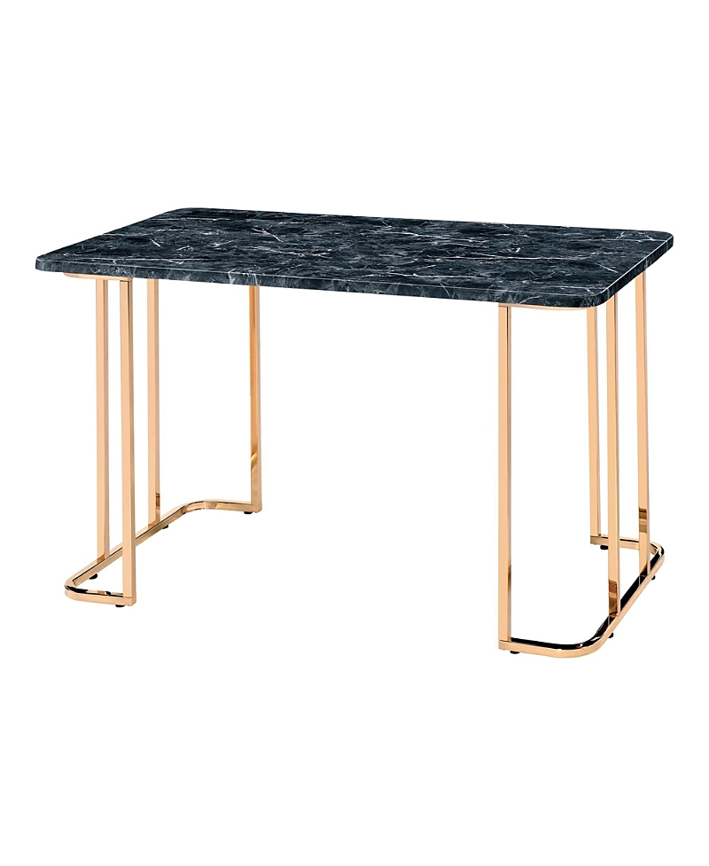 Furniture Of America Yates Faux Marble Top Desk With Usbs And Outlets In Black