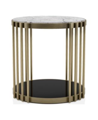 Athens 26-inch Steel Frame 1-Shelf Round End Table