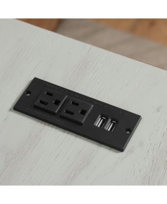 Hudson Steel L-Shape Corner Desk with USBs and Outlets