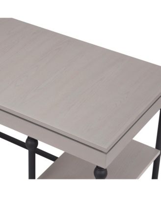 Hudson Steel L-Shape Corner Desk with USBs and Outlets