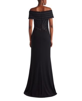 Meridian Sundial Off-Shoulder Gown